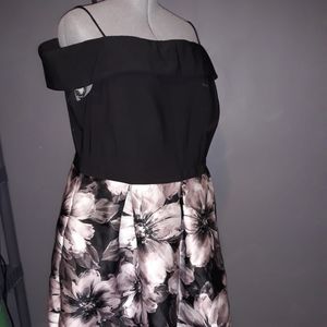 Black Gray Formal Prom Wedding Off Shoulder Dress